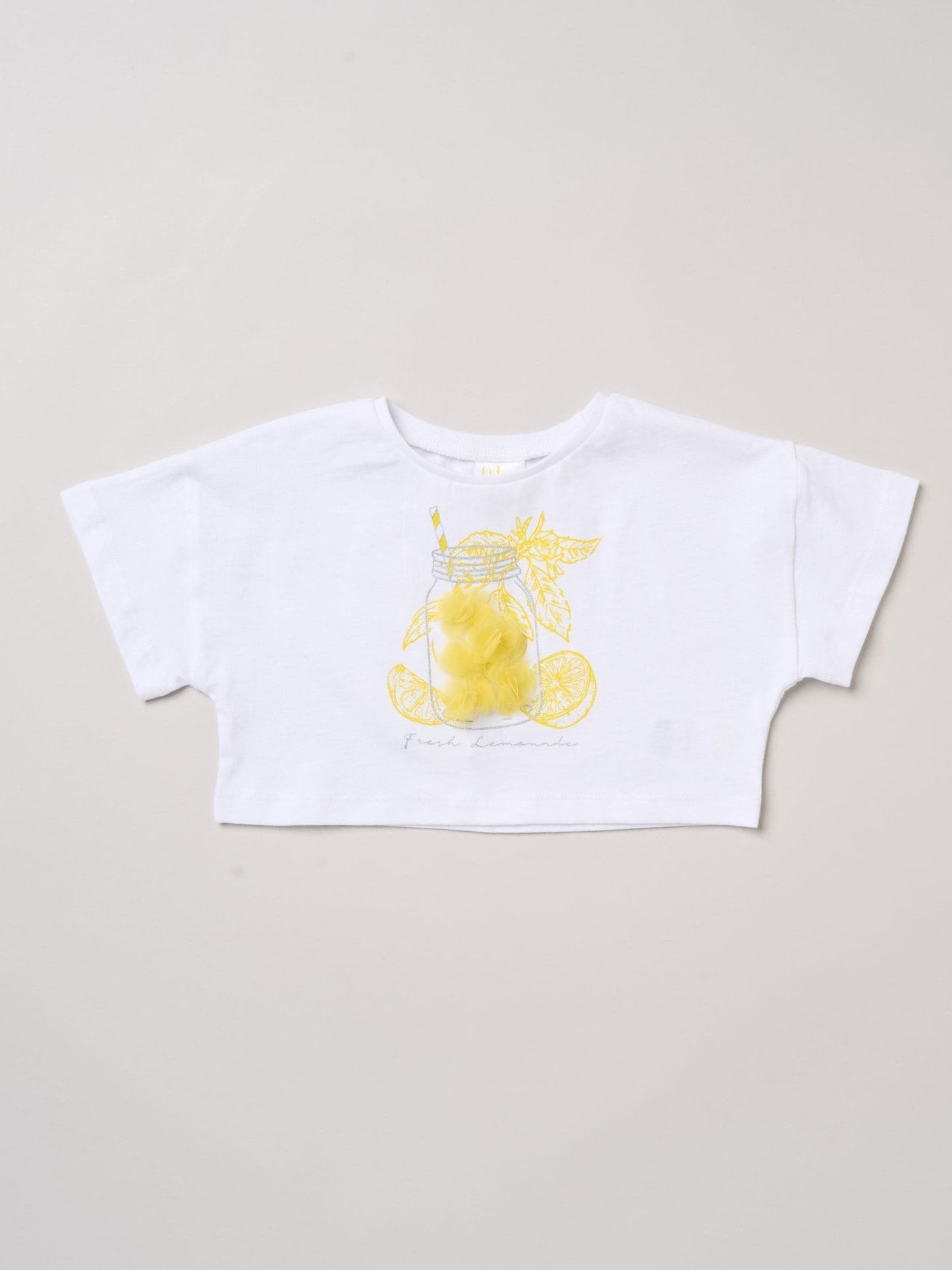 Miss Yellow Bow Applique Short Sleeve T-Shirt And Tutu Skirt Outfit Set image 4