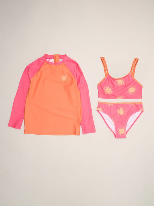 Dsiney Kidz - Miss Pink Sun Printed Bikini With Rash Guard image 1
