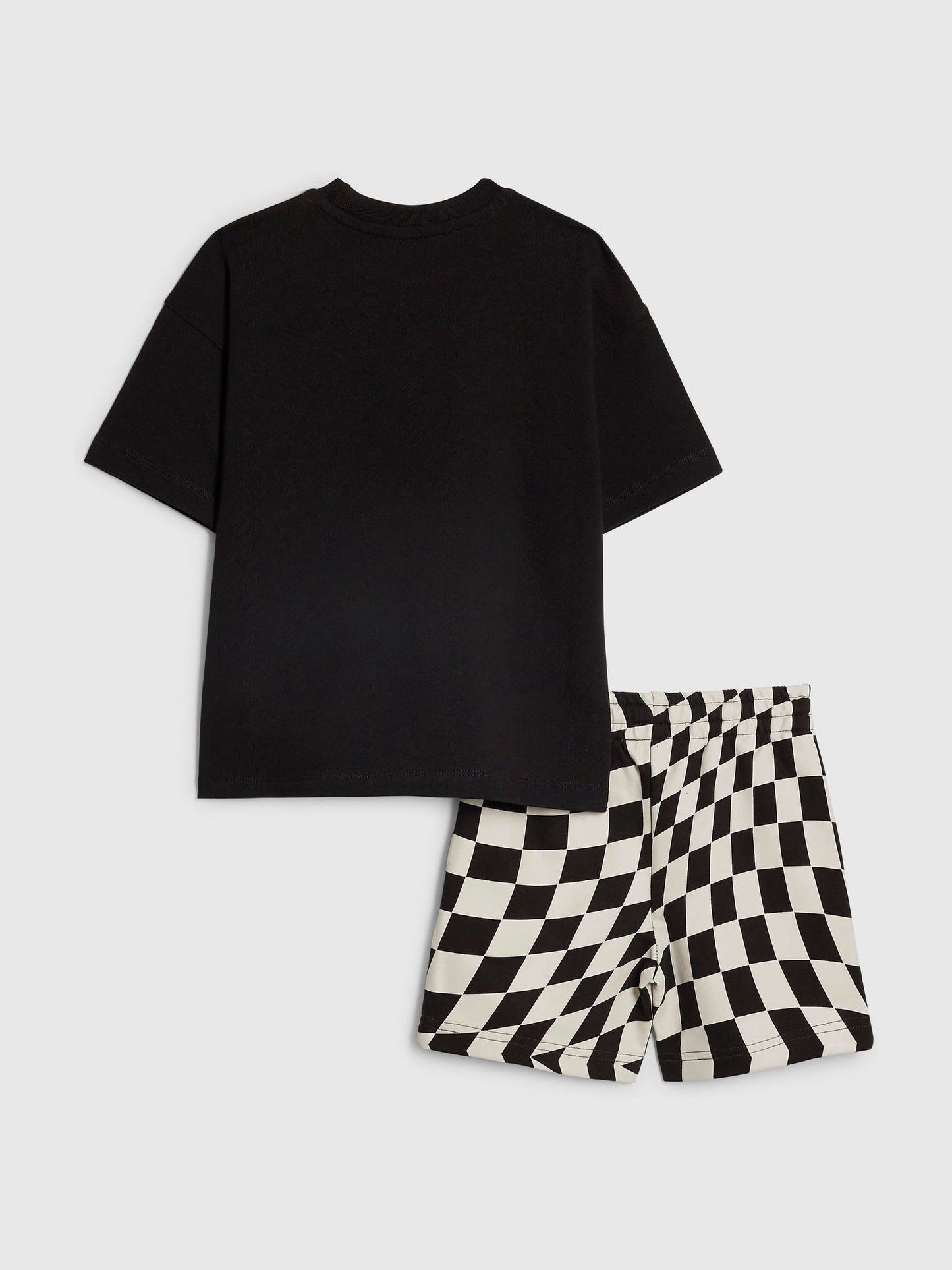 River Island Black Checkerboard T-Shirt And Shorts Set image 2