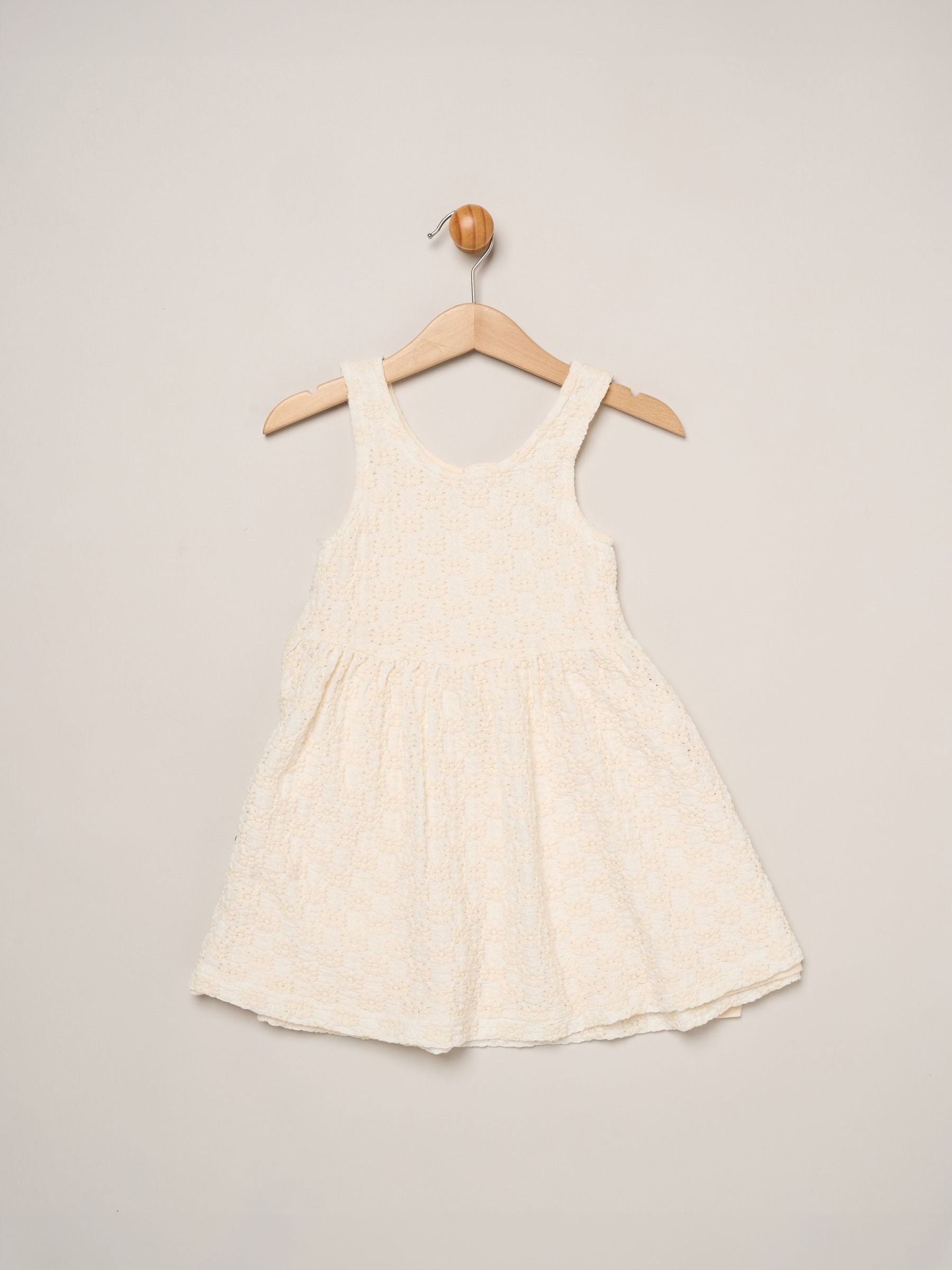 Miss White Textured Dress And Headband Outfit Set image 3