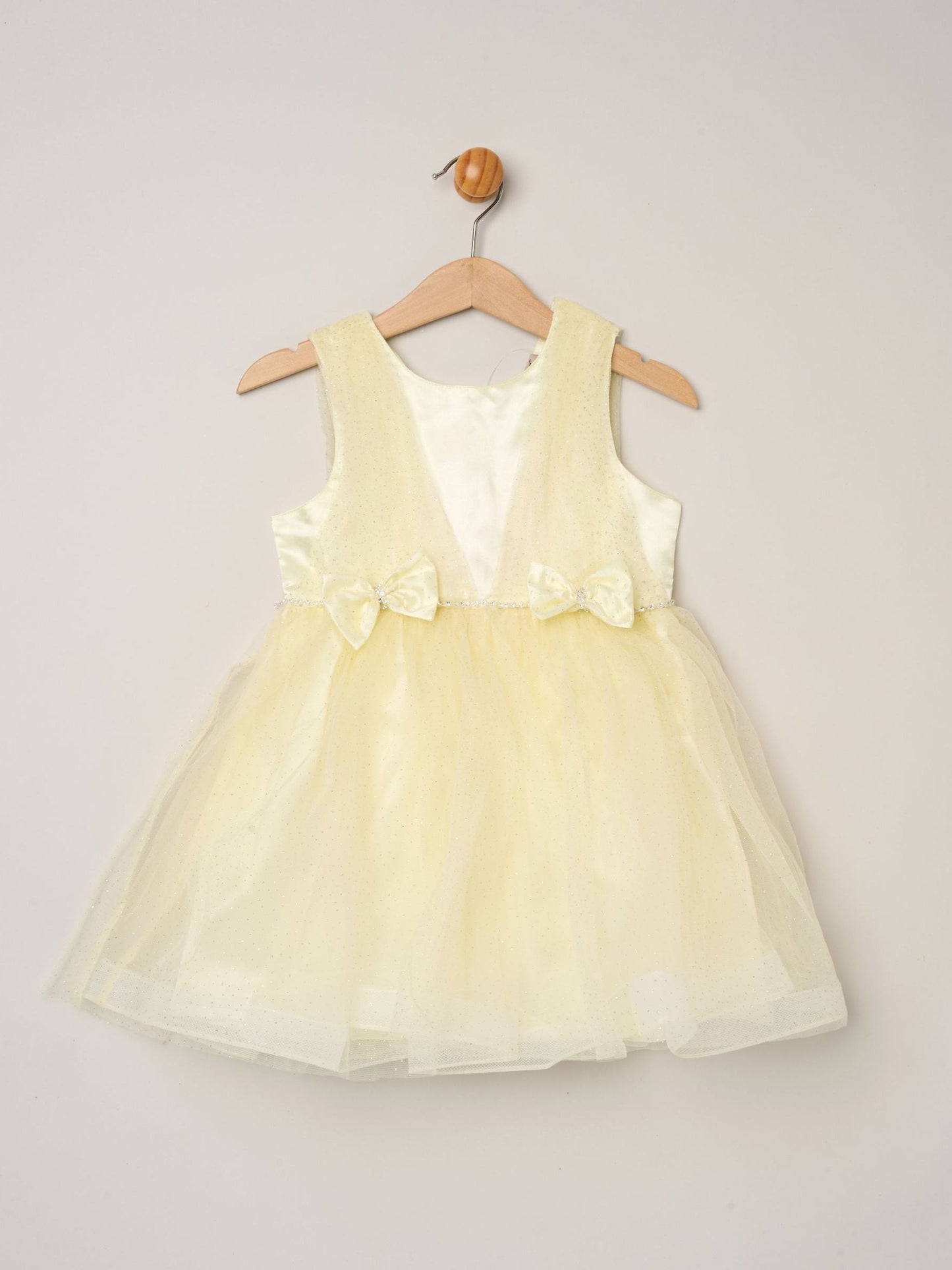 Dsiney Kidz - Miss Yellow Tulle Dress With Rhinestone And Bows Set image 1