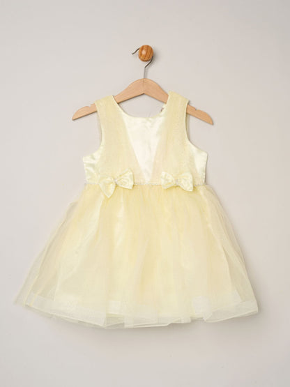 Dsiney Kidz - Miss Yellow Tulle Dress With Rhinestone And Bows Set image 1