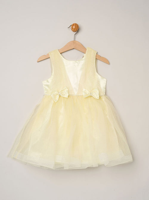 Dsiney Kidz - Miss Yellow Tulle Dress With Rhinestone And Bows Set image 1