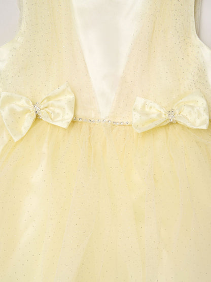 Dsiney Kidz - Miss Yellow Tulle Dress With Rhinestone And Bows Set image 3