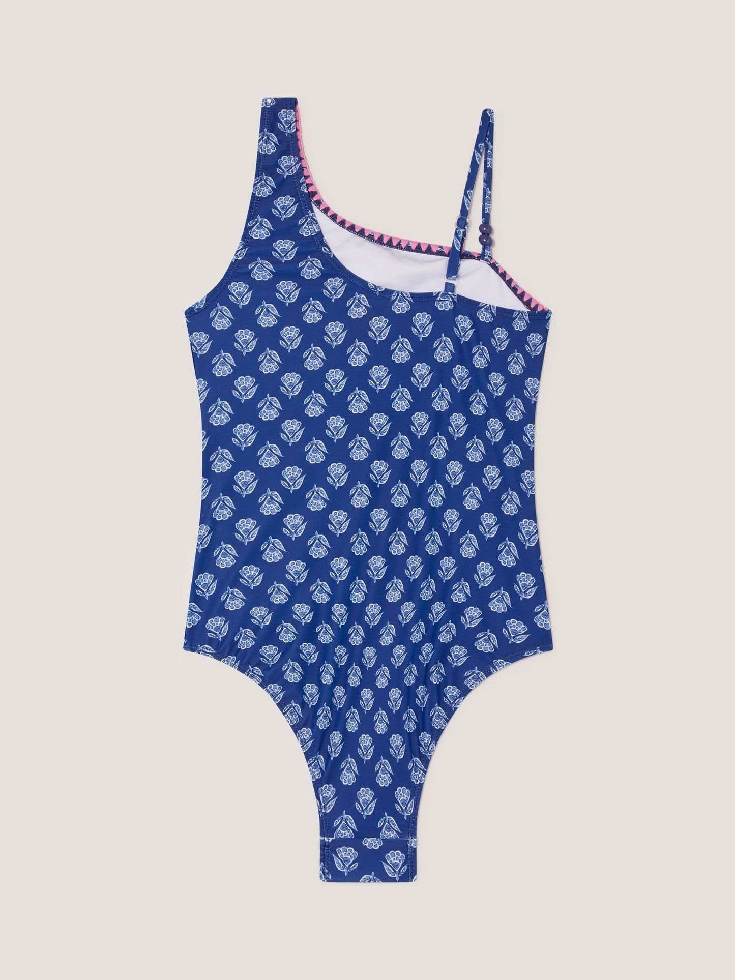 Dsiney Kidz - Monsoon Blue One Shoulder Block Print Swimsuit image 2