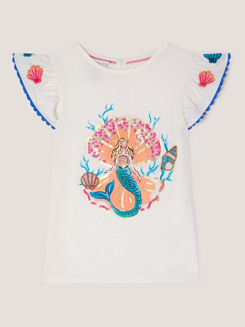 Monsoon Cream Mermaid Beaded T-Shirt image 1
