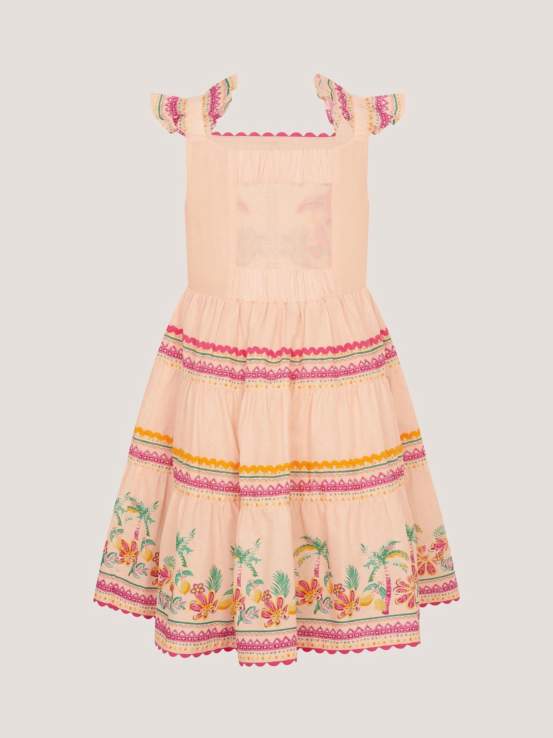 Monsoon Pink Tina Tropical Toucan Embellished Dress image 3