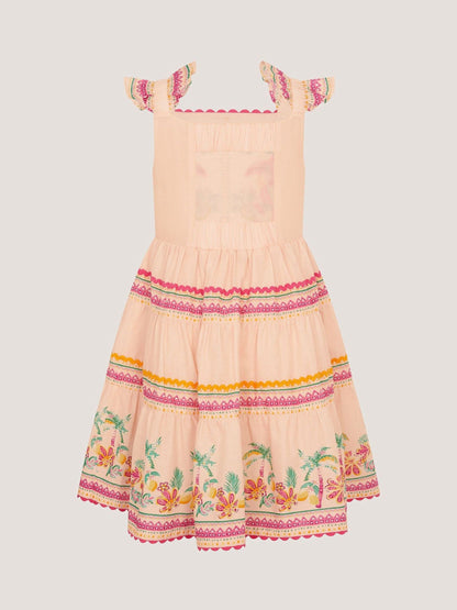 Monsoon Pink Tina Tropical Toucan Embellished Dress image 3