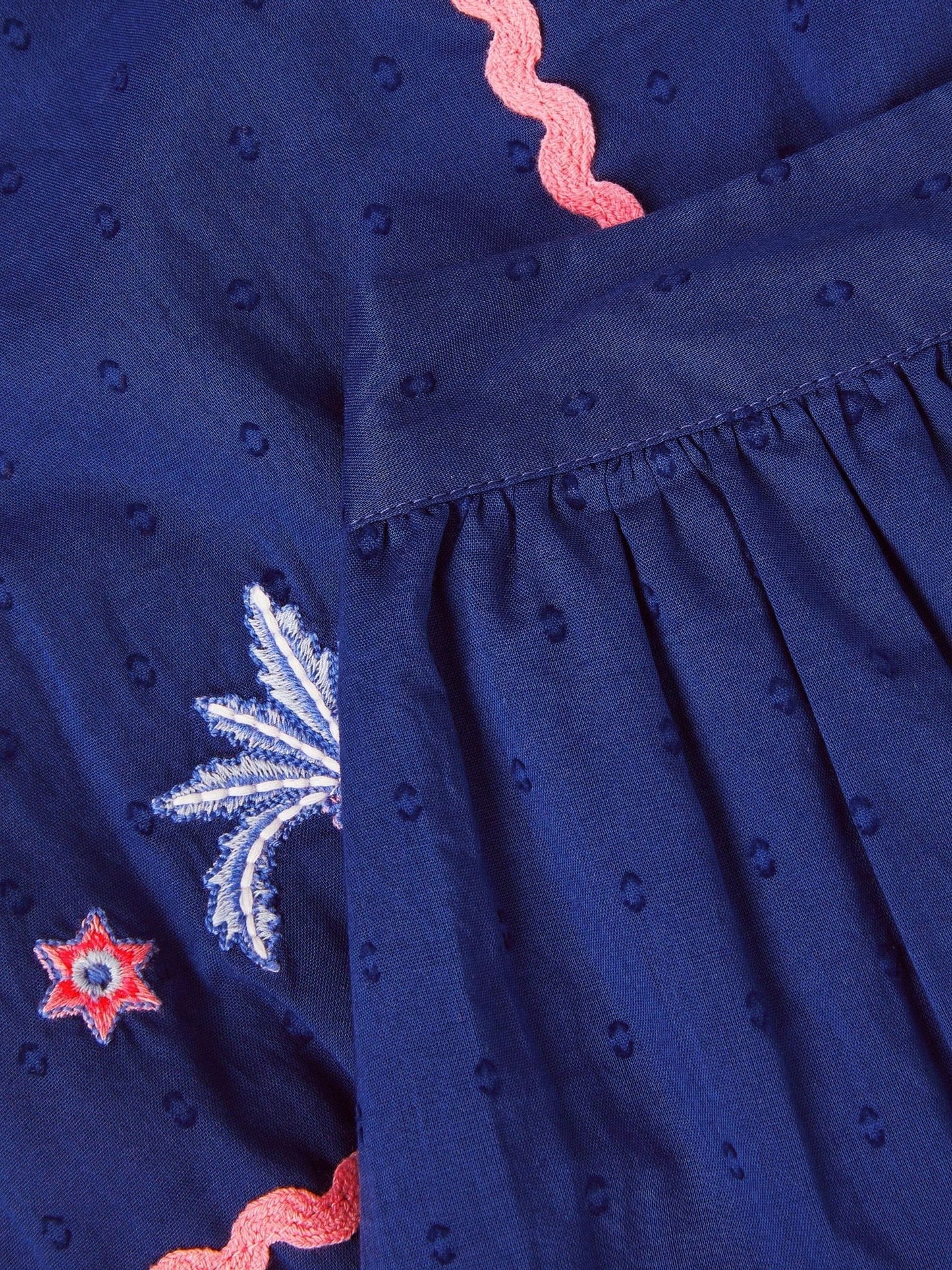 Monsoon Blue Coastal Embroidered Top & Skirt Set image 3