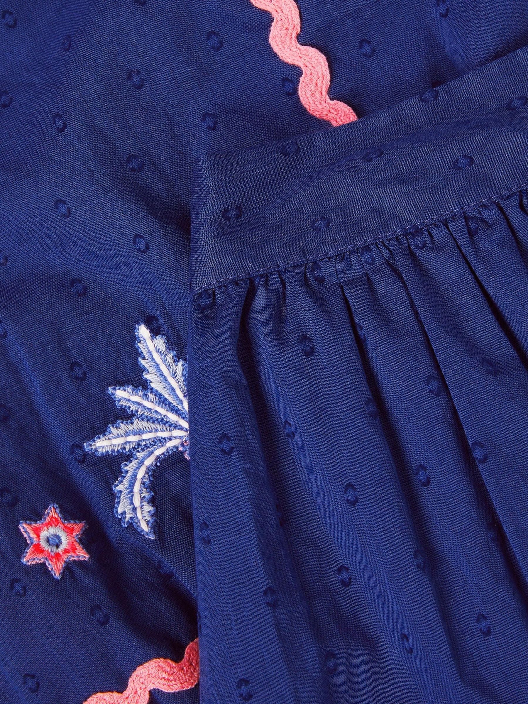Monsoon Blue Coastal Embroidered Top & Skirt Set image 3