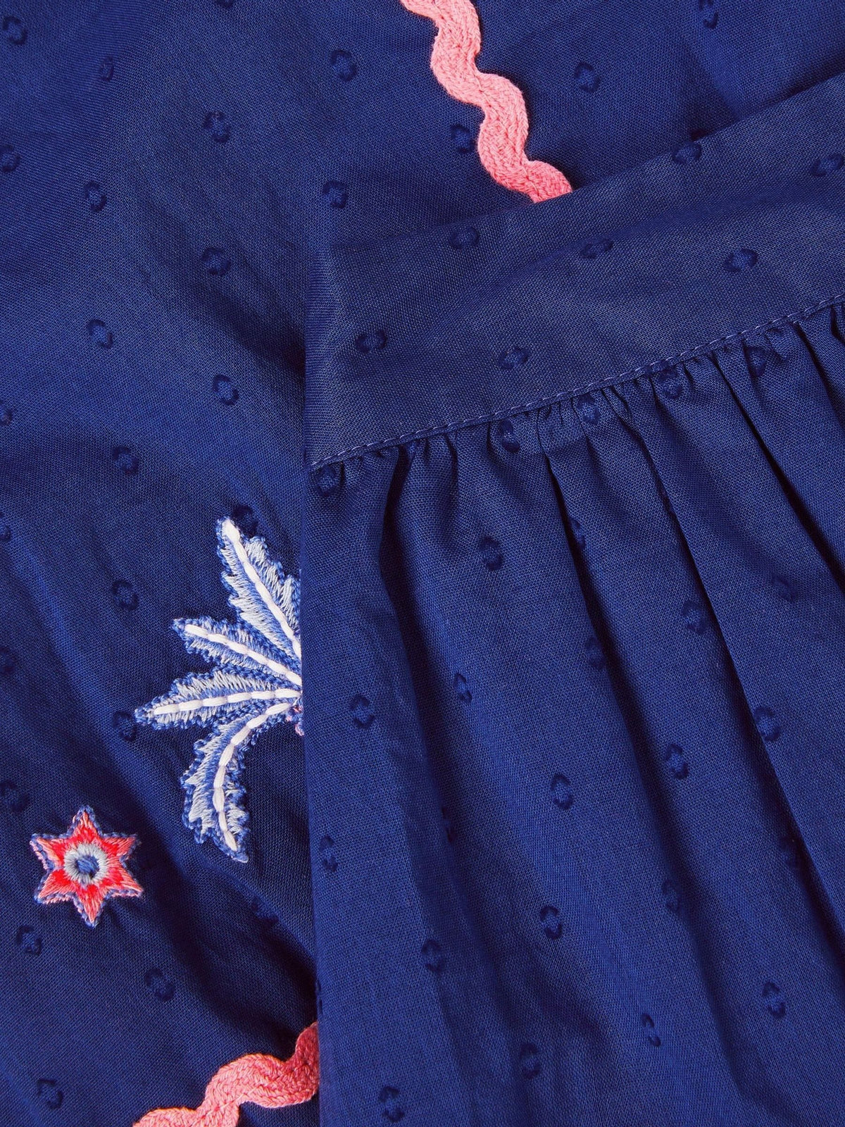 Dsiney Kidz - Monsoon Blue Coastal Embroidered Top & Skirt Set image 3
