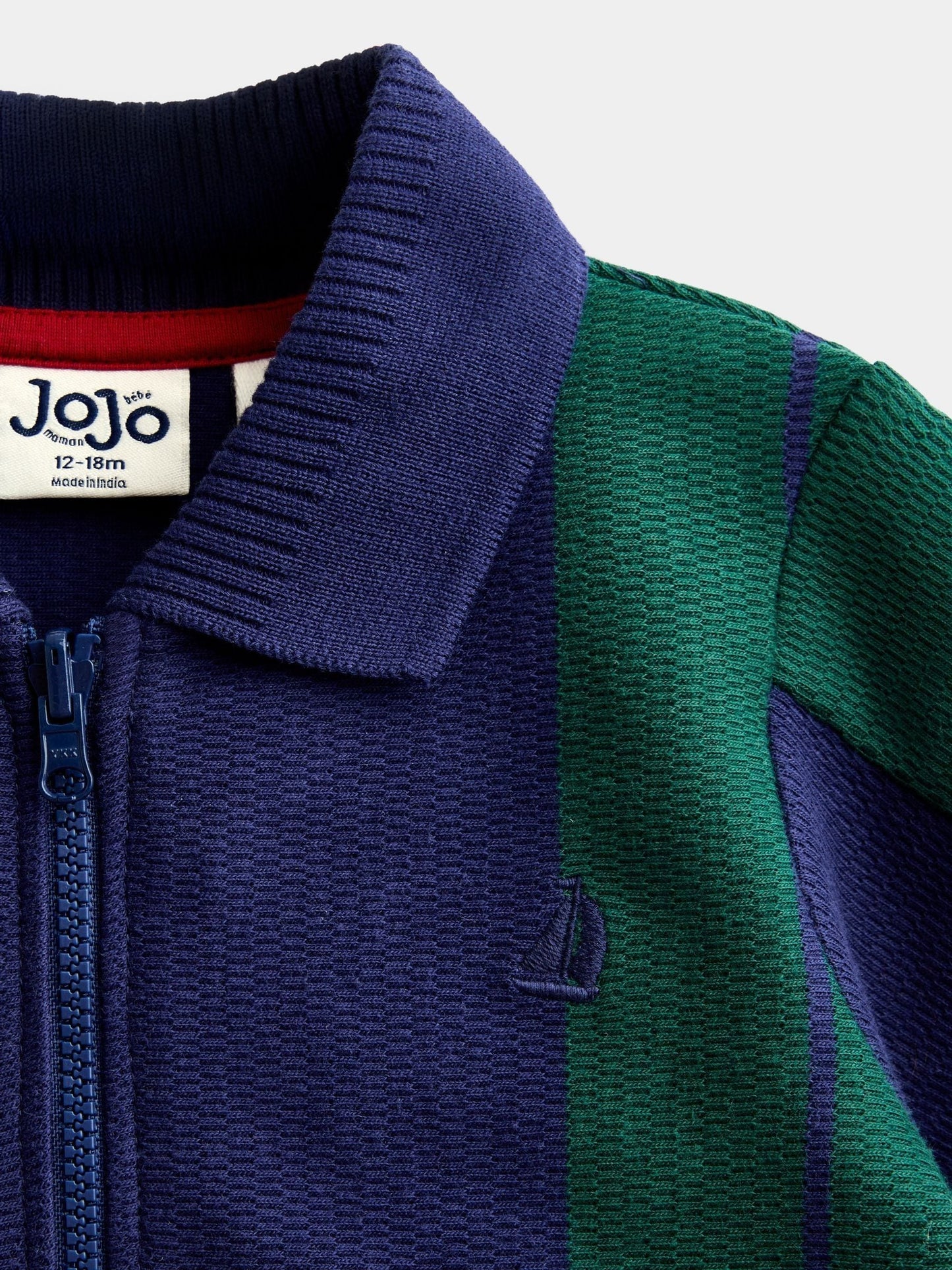 Dsiney Kidz - Jojo Maman Bébé Navy Blue Quater Zip Polo Shirt image 3