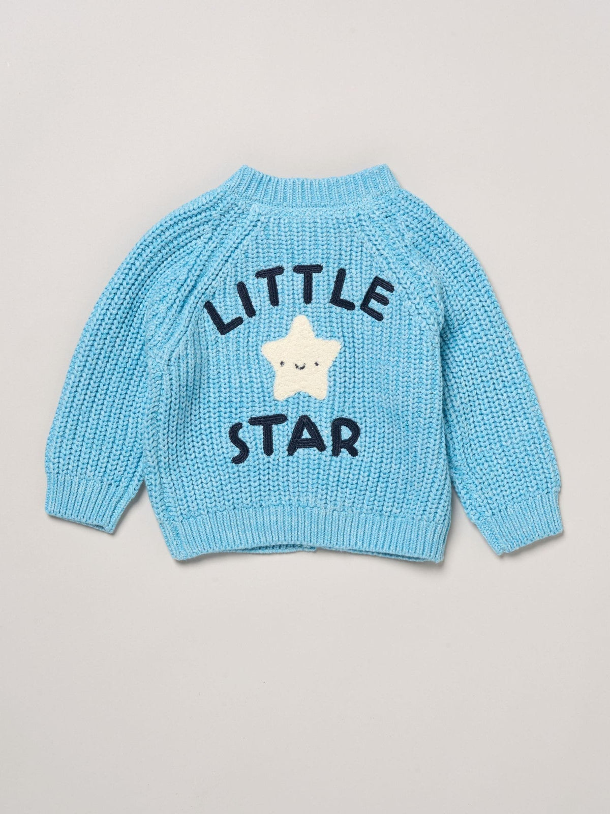 Rock-A-Bye Baby Boutique Blue Embroidered Knitted Cardigan - image 1