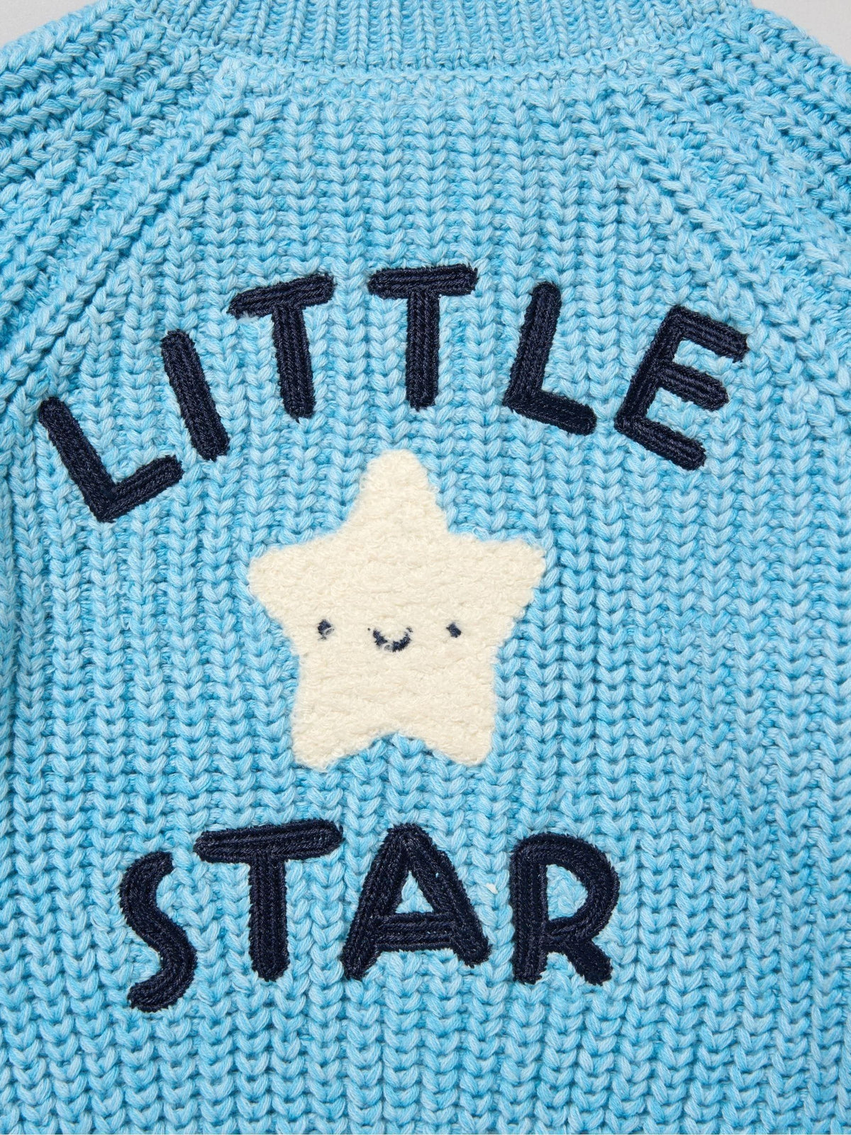 Rock-A-Bye Baby Boutique Blue Embroidered Knitted Cardigan - image 2