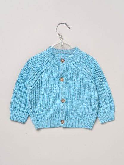 Rock-A-Bye Baby Boutique Blue Embroidered Knitted Cardigan - image 3
