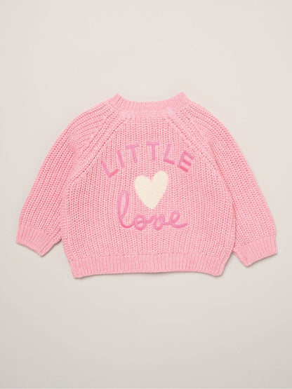 Rock-A-Bye Baby Boutique Pink Embroidered Knitted Cardigan - image 1