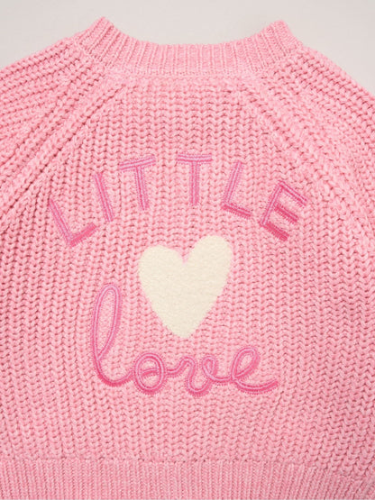 Rock-A-Bye Baby Boutique Pink Embroidered Knitted Cardigan - image 3