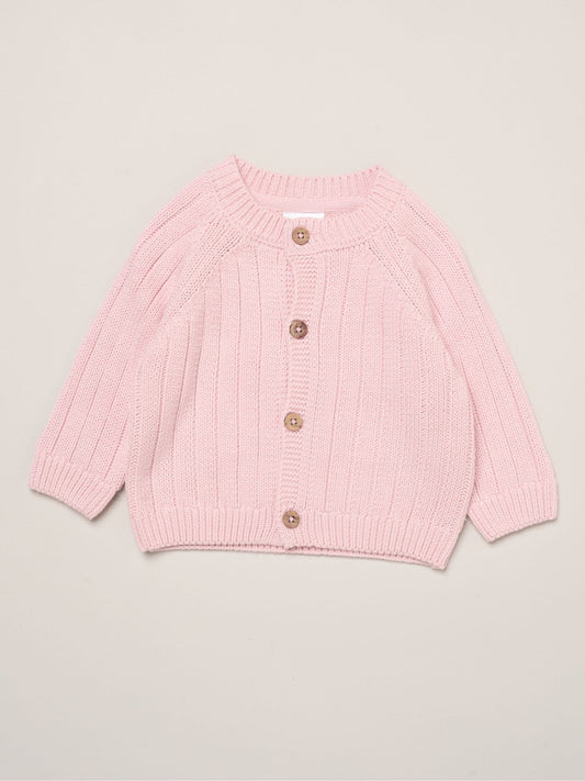 Rock-A-Bye Baby Boutique Light Pink Embroidered Knitted Cardigan - image 1