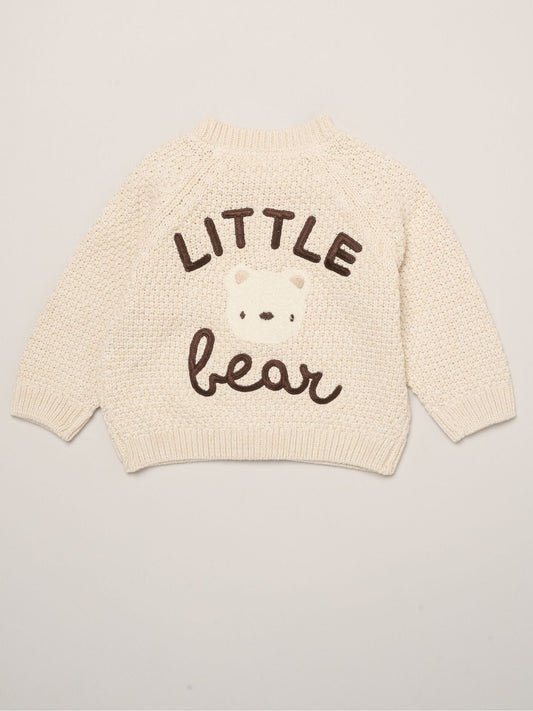 Rock-A-Bye Baby Boutique Brown Embroidered Knitted Cardigan - image 1