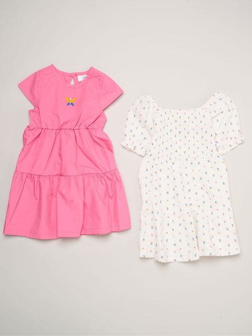 Dsiney Kidz - Miss Pink Floral Print And Chambray Dresses 2 Pack image 1