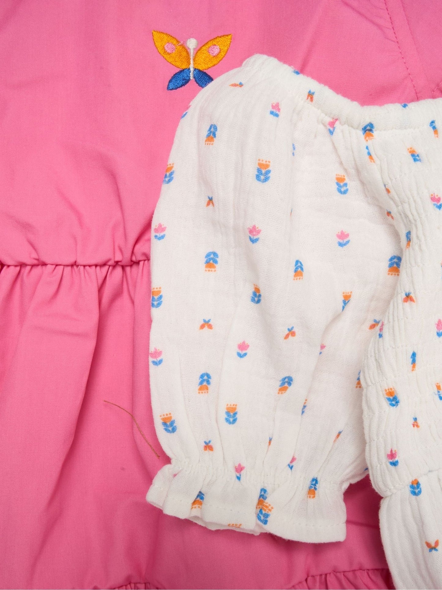 Miss Pink Floral Print And Chambray Dresses 2 Pack image 3