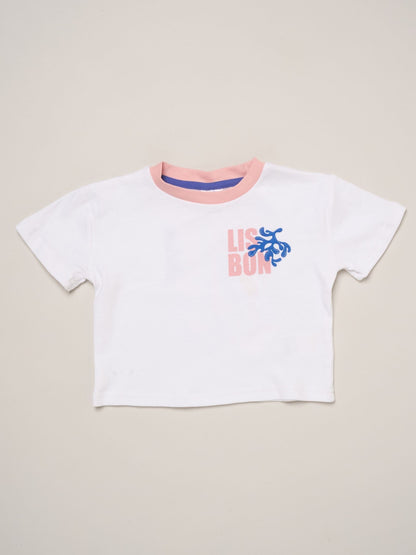 Miss Blue Lisbon Printed Ringer Tee And Wide-Leg Set image 3