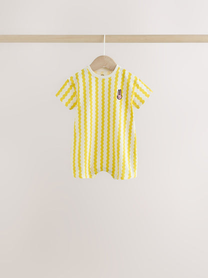 Back Printed Button Through Baby Rompers 3 Pack image 3