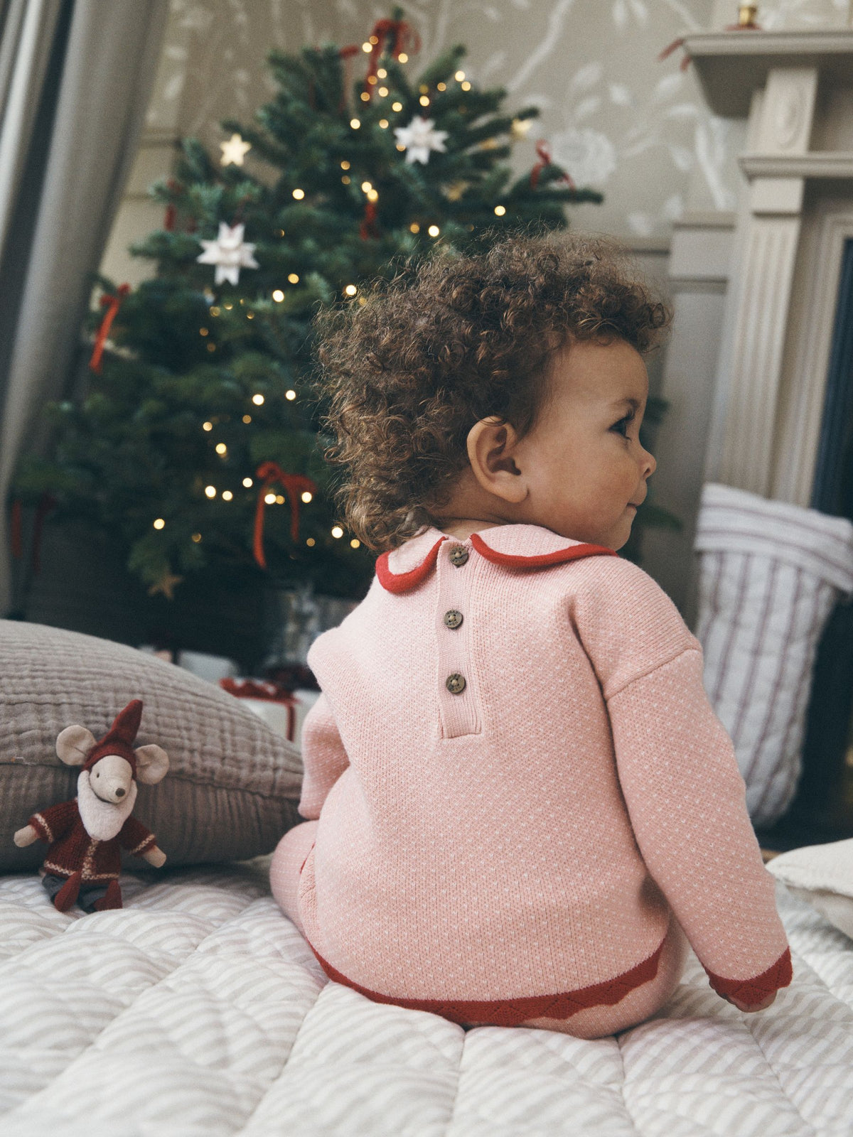 Pink Santa Knitted Baby Jumper and Leggings Set (0mths-2yrs) - image 2