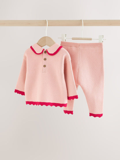 Pink Santa Knitted Baby Jumper and Leggings Set (0mths-2yrs) - image 5