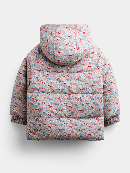 JoJo Maman Bébé Light Blue Gingham Reversible Puffer Coat - image 5