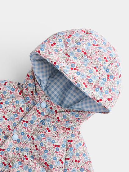 JoJo Maman Bébé Light Blue Gingham Reversible Puffer Coat - image 7