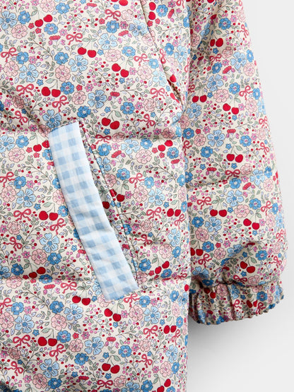 JoJo Maman Bébé Light Blue Gingham Reversible Puffer Coat - image 9