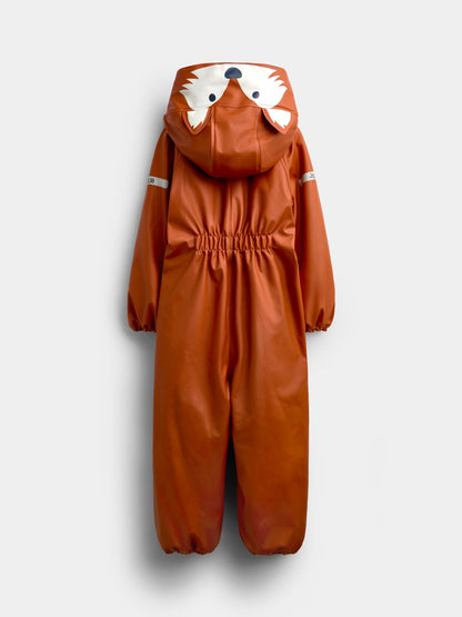 JoJo Maman Bébé Orange Fox Waterproof Fleece Lined Puddlesuit - image 3