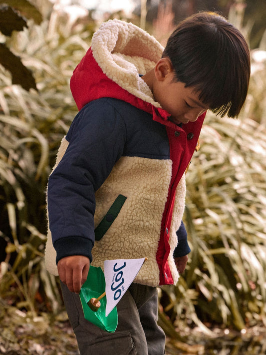 Dsiney Kidz - JoJo Maman Bébé Navy Blue Quilted Colourblock Jacket image 1