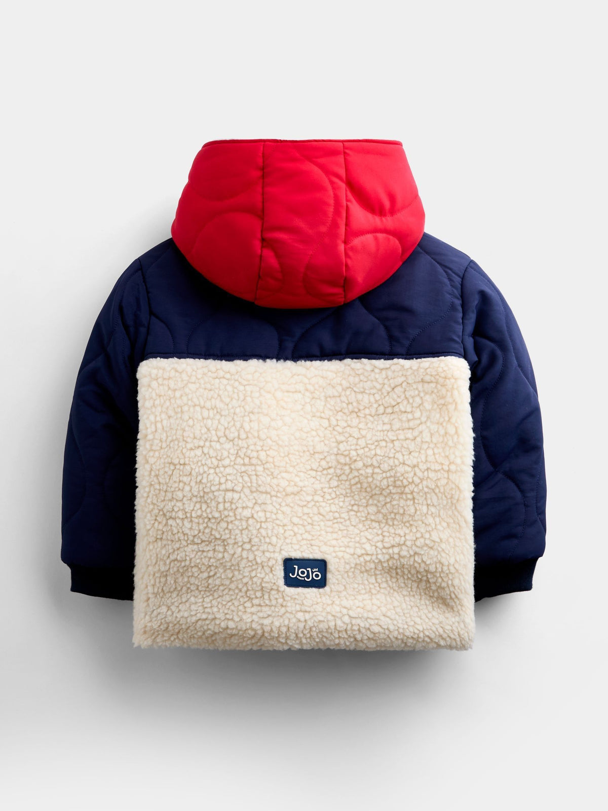 Dsiney Kidz - JoJo Maman Bébé Navy Blue Quilted Colourblock Jacket image 3