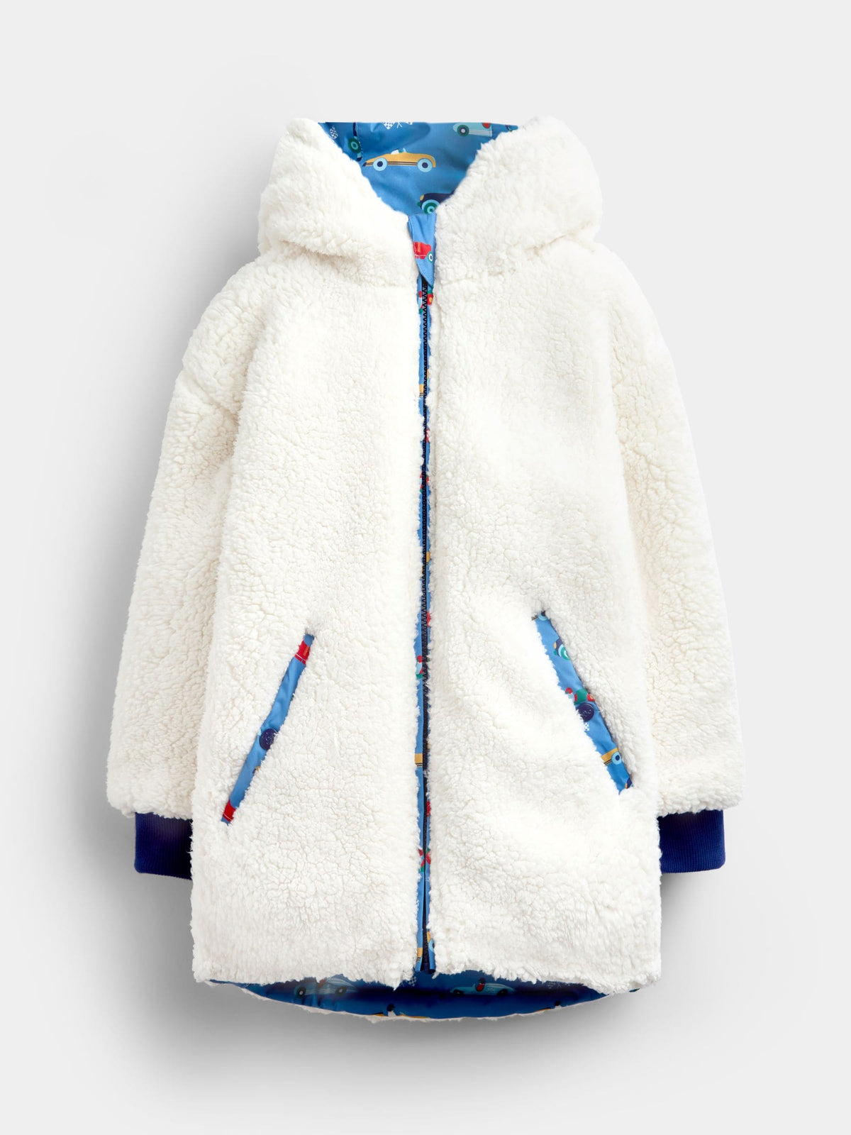 JoJo Maman Bébé Blue Racecar Reversible Cosy Lined Jacket - image 2