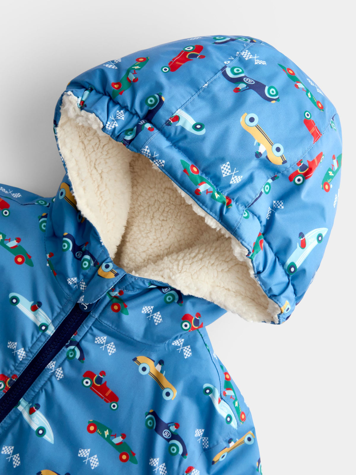 JoJo Maman Bébé Blue Racecar Reversible Cosy Lined Jacket - image 5
