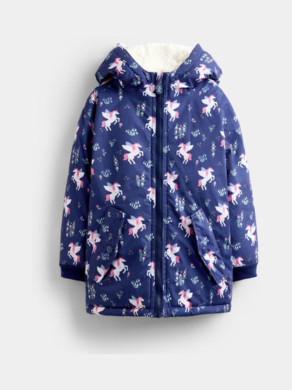 JoJo Maman Bébé Navy Unicorn Reversible Jacket - image 1