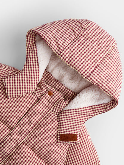 Dsiney Kidz - Jojo Maman Bébé Brown Gingham Cosy Lined Puffer Jacket image 4