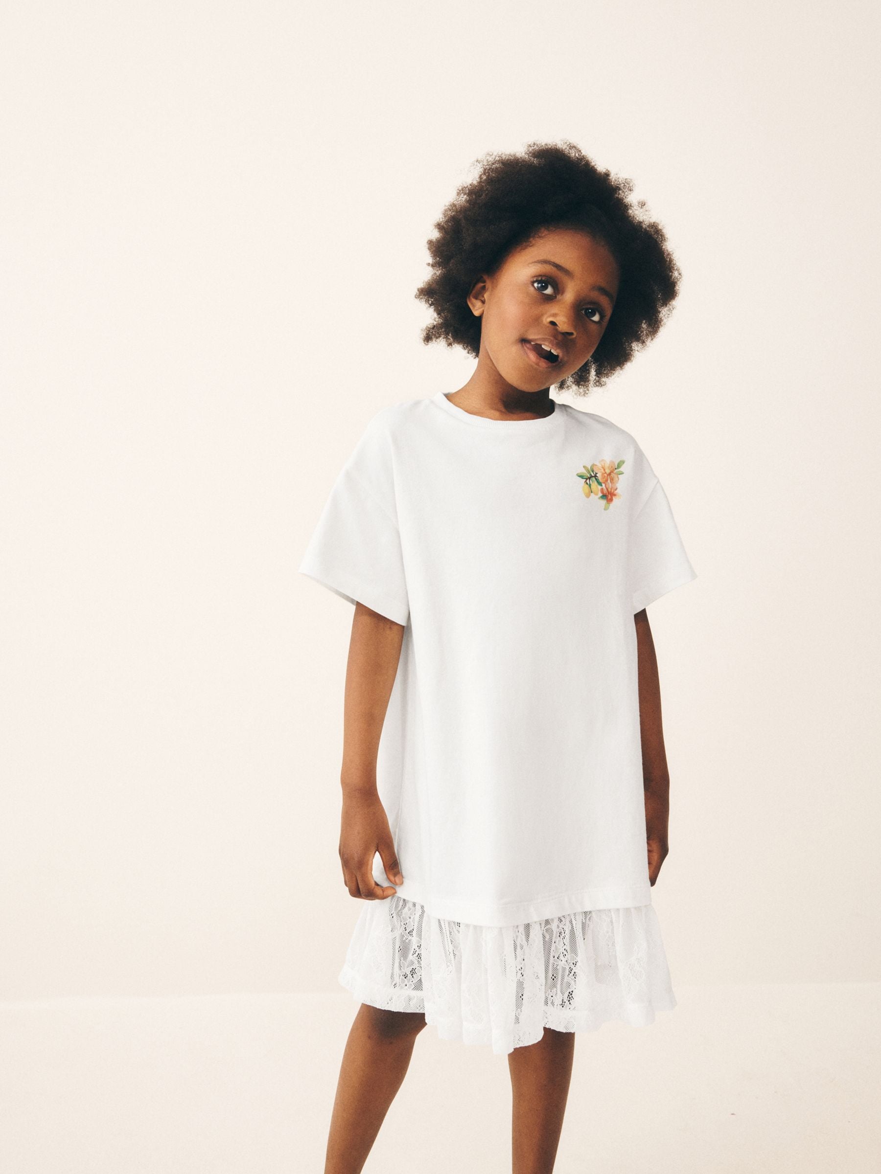 Dsiney Kidz - White Lace 2-In-1 T-Shirt Dress (3-16yrs) image 1