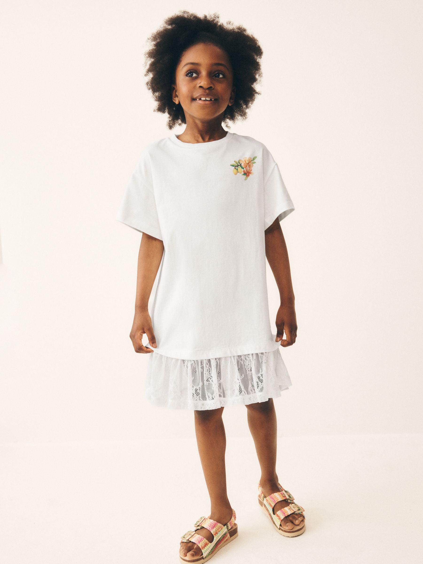 Dsiney Kidz - White Lace 2-In-1 T-Shirt Dress (3-16yrs) image 2