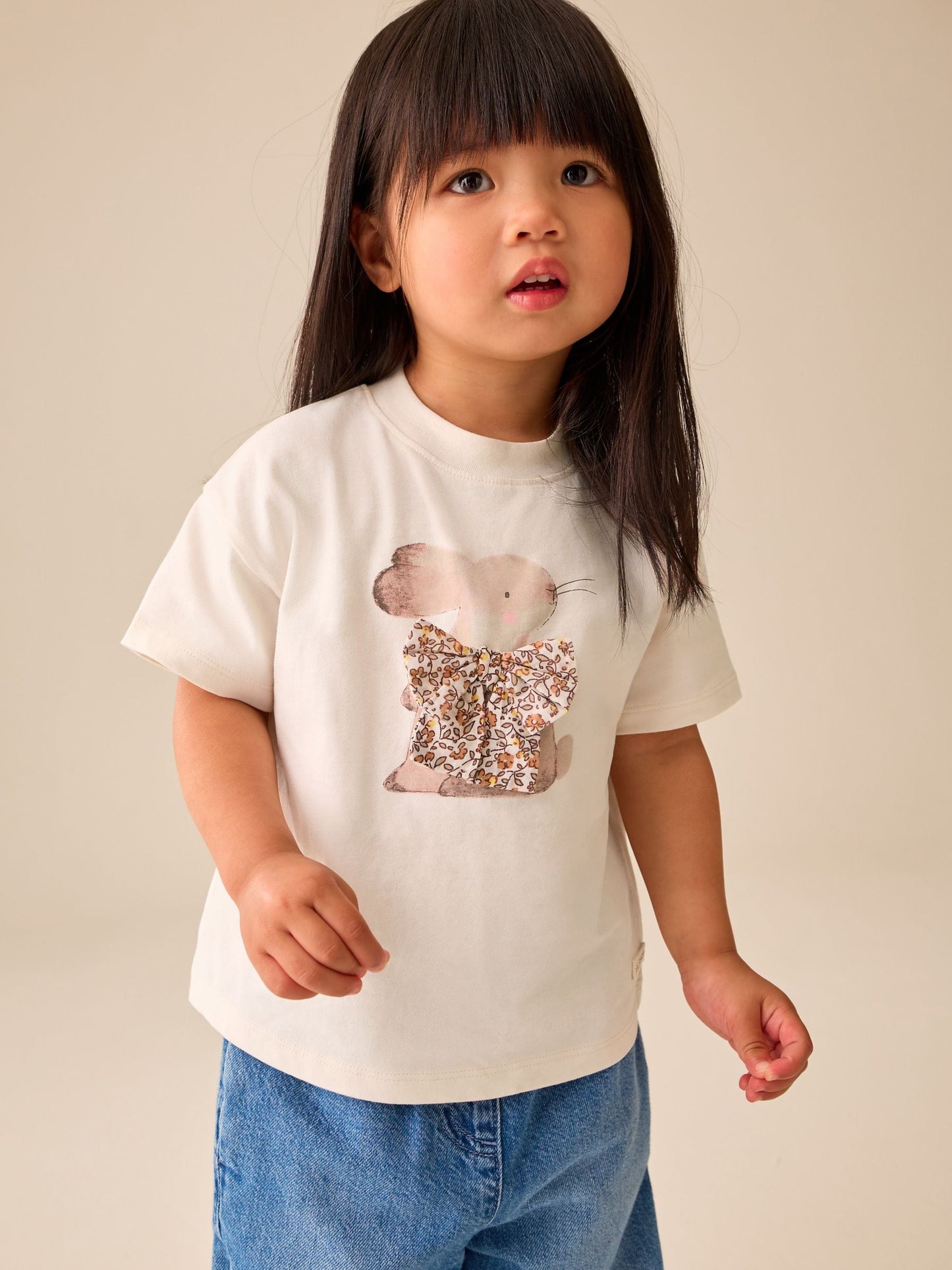 Dsiney Kidz - Ecru White Bunny Short Sleeve T-Shirt (3mths-7yrs) image 1