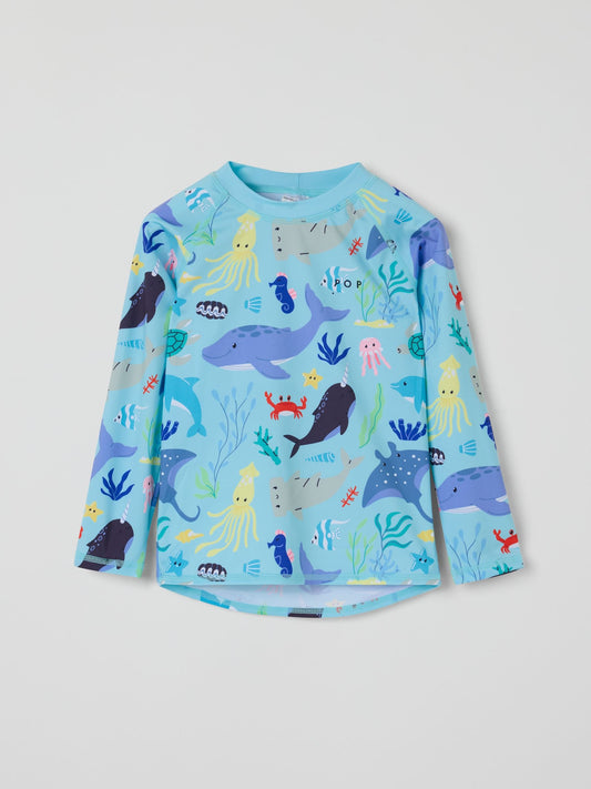 Polarn O. Pyret Blue Unicorn Rash Vests image 1
