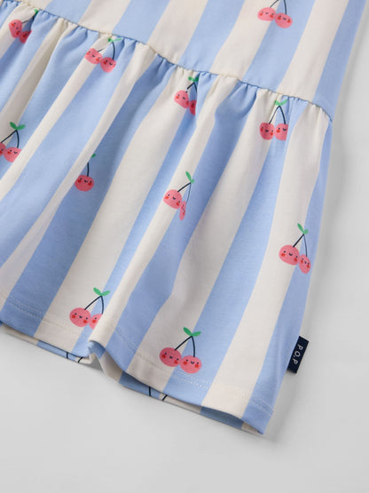 Polarn O. Pyret Blue Drop Waist Cherry Print Dress image 3