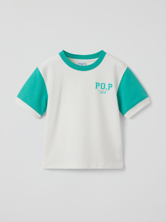 Polarn O. Pyret White Varsity Style T-Shirt image 2