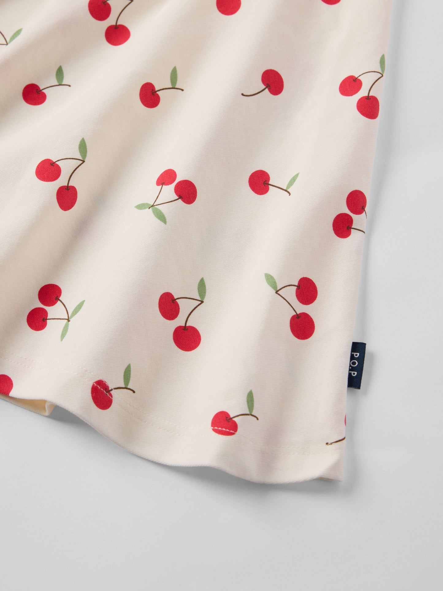 Polarn O. Pyret Cream Cotton Cherry Print Spin Dress image 4