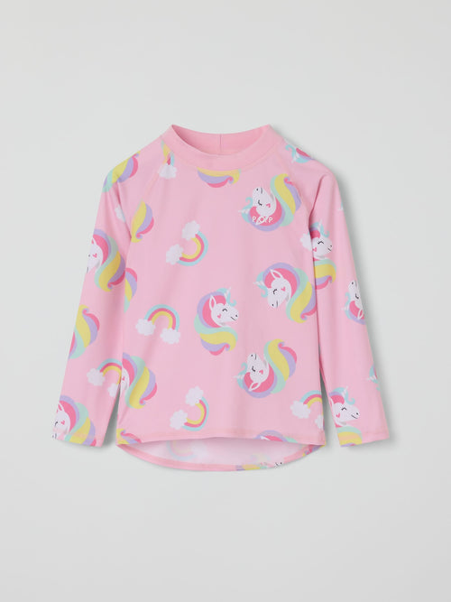 Dsiney Kidz - Polarn O. Pyret Light Pink Unicorn Rash Vests image 1