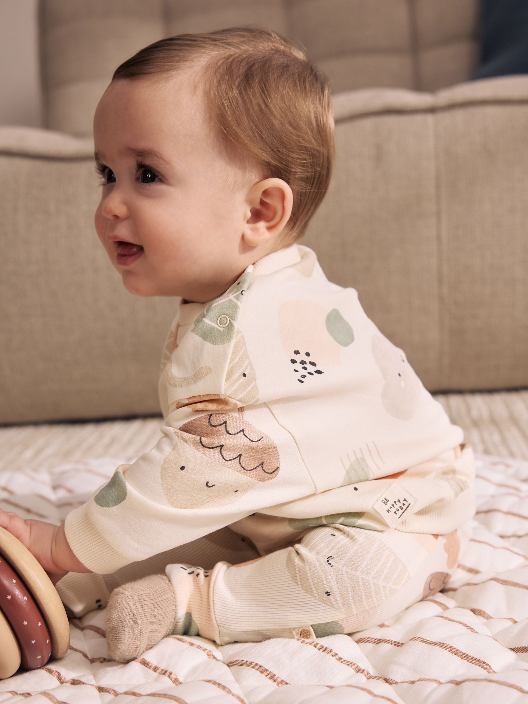 Dsiney Kidz - Neutral Autumn Print Sweatshirt and Leggings Baby Set (0mths-2yrs) (0mths-2yrs) image 2
