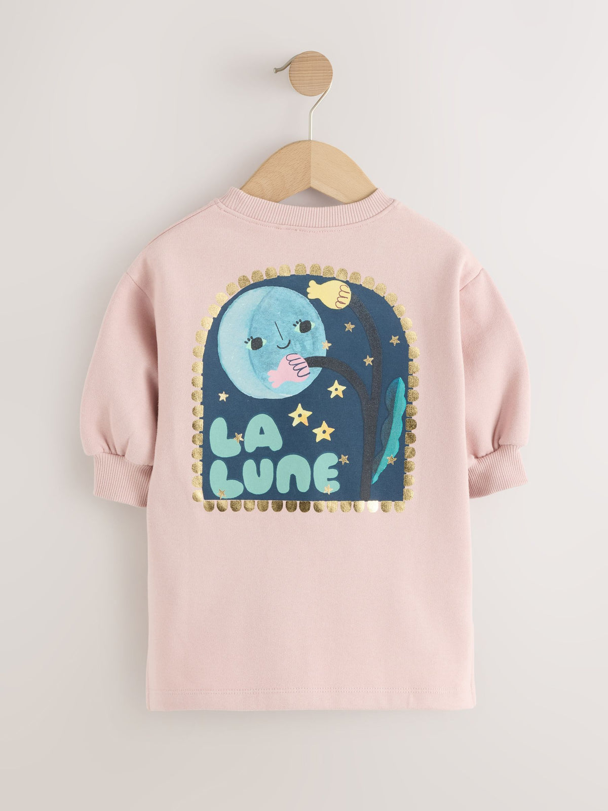Dsiney Kidz - Ecru Moon Long Sleeve Sweat Dress (3mths-7yrs) image 2
