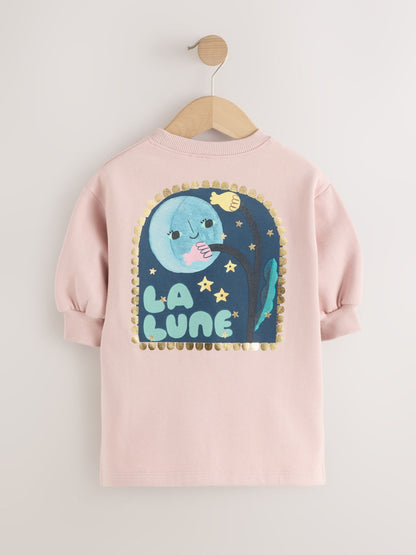 Dsiney Kidz - Ecru Moon Long Sleeve Sweat Dress (3mths-7yrs) image 2